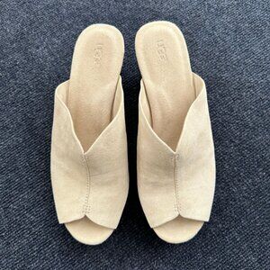 UGG Brand Dominique Suede Sandal White 9 NIB